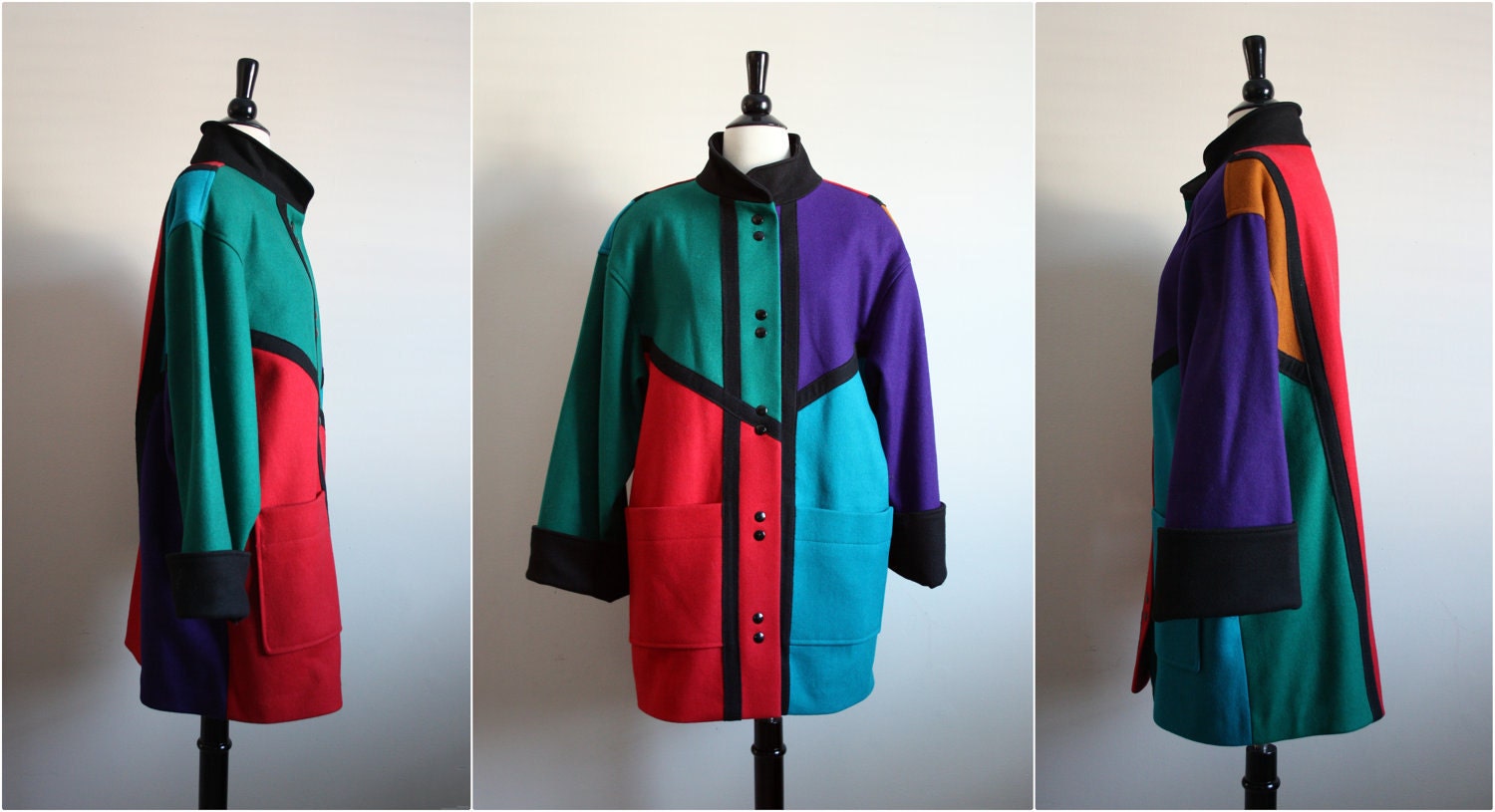 Vintage Colorblock Mod Avant Garde Jacket Coat. M/L