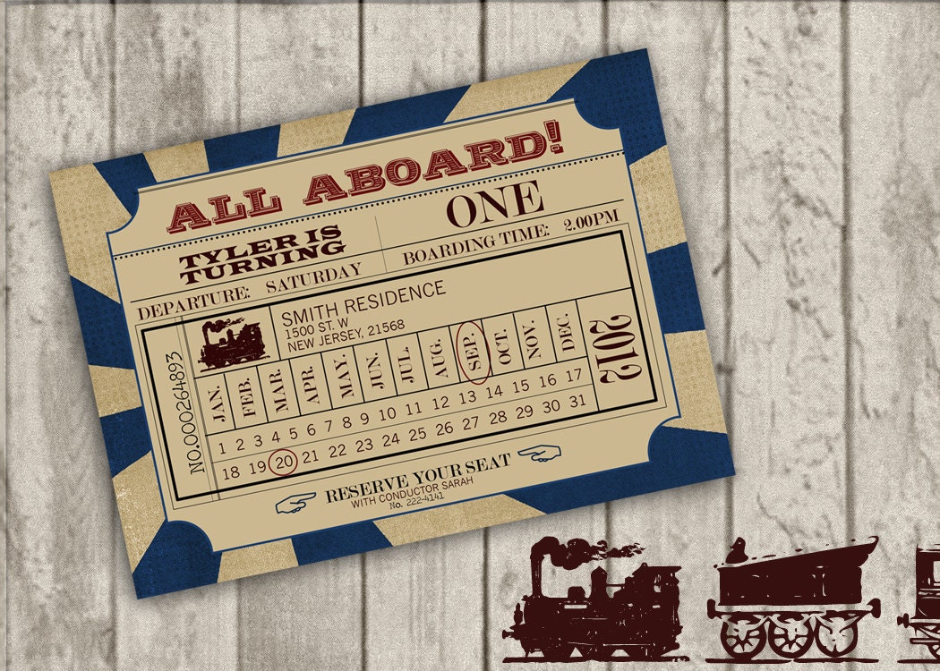 Train Birthday Invitation
