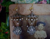 Extravagant -Vintage Assemblage Earrings