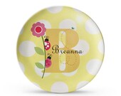 Ladybug Plate, Personalized Child's Melamine Monogram Cake Plate