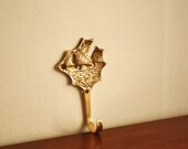 Vintage brass clipper ship wall hook