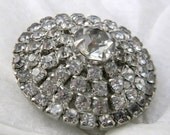 Vintage Rhinestone Brooch Pin Unsigned Beauty Wedding Jewelry Tiered Design