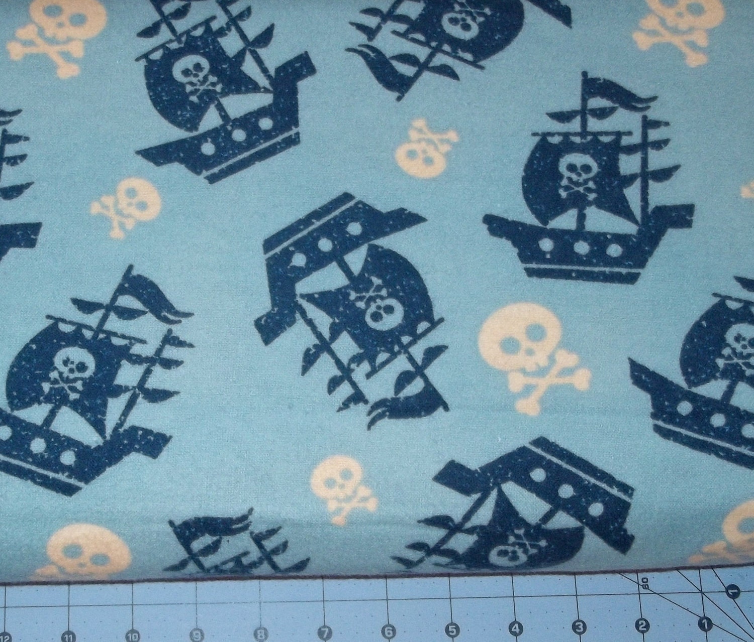 Pirate Ship Flannel Fabric By The Yard