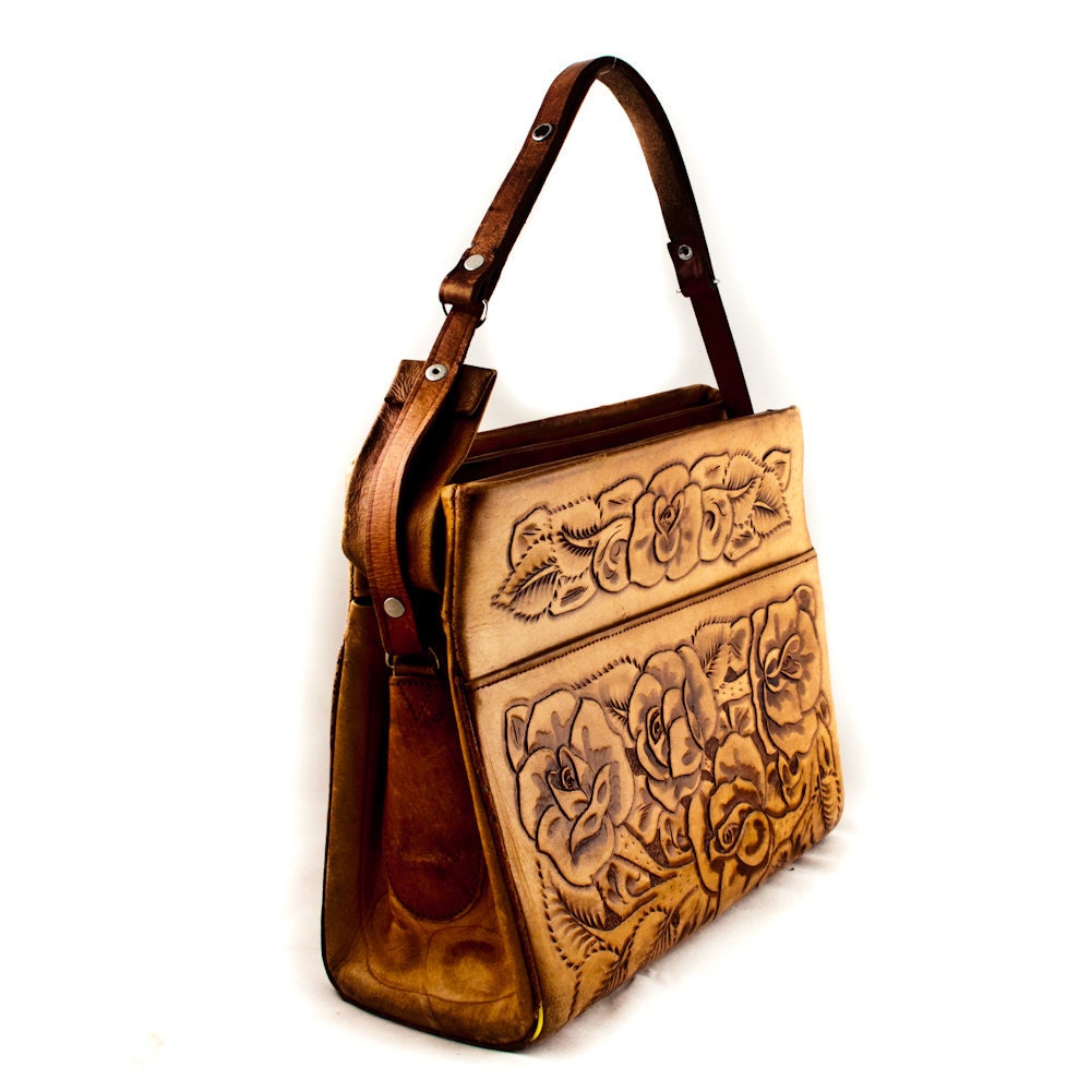 Vintage Purse Bag Hand Tooled Boho Chic