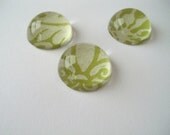 Spring Green Bubble Magnets, Office Magnet Set, Acrylic Cabochons, Green Swirls - Teacher Gift