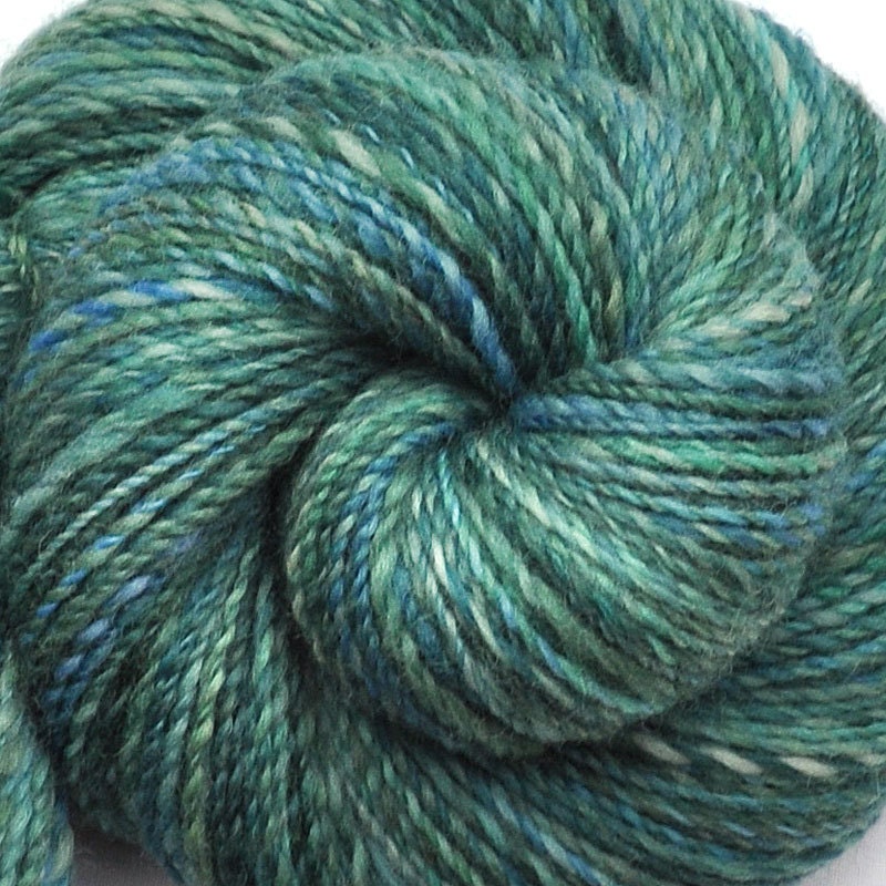 Hand spun yarn - TEAL ZEAL - Handpainted Corriedale wool, worsted weight, 260 yards