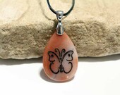 Butterfly - Transformation, Love and Soul - Engraved Stone Pendant - Oregon Picture Jasper