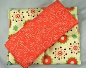 Set Neck Wrap/Back Relief Heat Packs Organic Flaxseed Rice Lavender Scented Frolic Cosmic Flowers