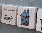 There is No Place Like Home Tile Magnets, Set of 4, Ready to Ship