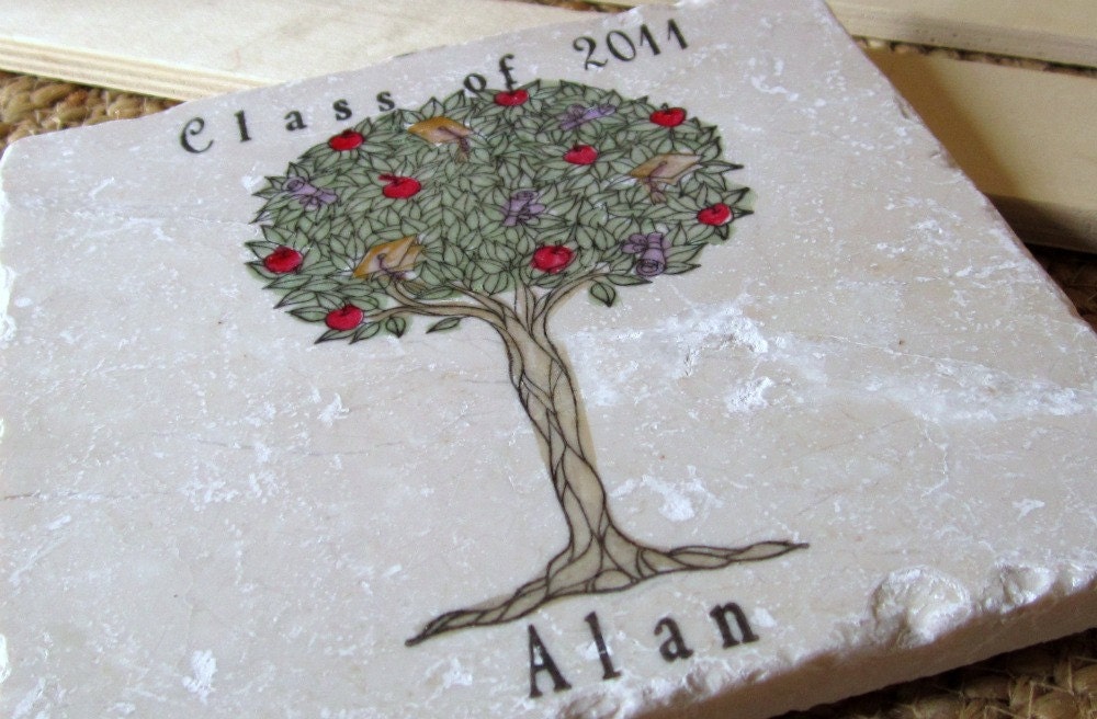 Personalized Graduation Tree Tile Trivet