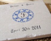 Monogram Fleur De Lis Tile Trivet, Royal Blue