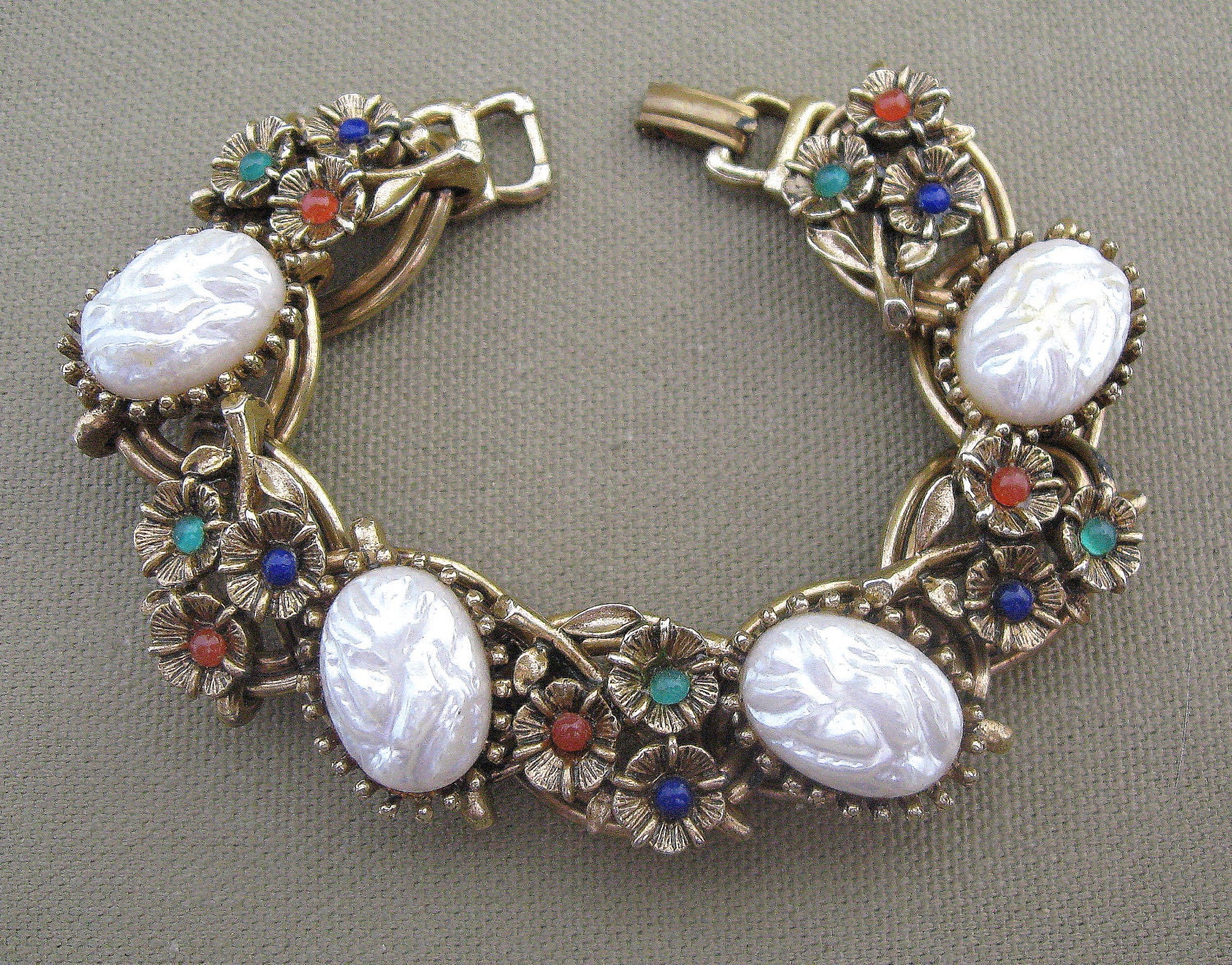 Vintage Muti Color Stone Chunky Bracelet