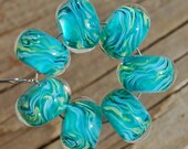 Lost In Paradise - Set of 7 Encased Lampwork Beads - Dan O Beads