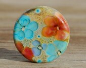 Sophie - K O Lampwork - 1 Floral Focal Bead
