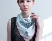 printed cotton scarf - some things last a long time - 24" x 24"