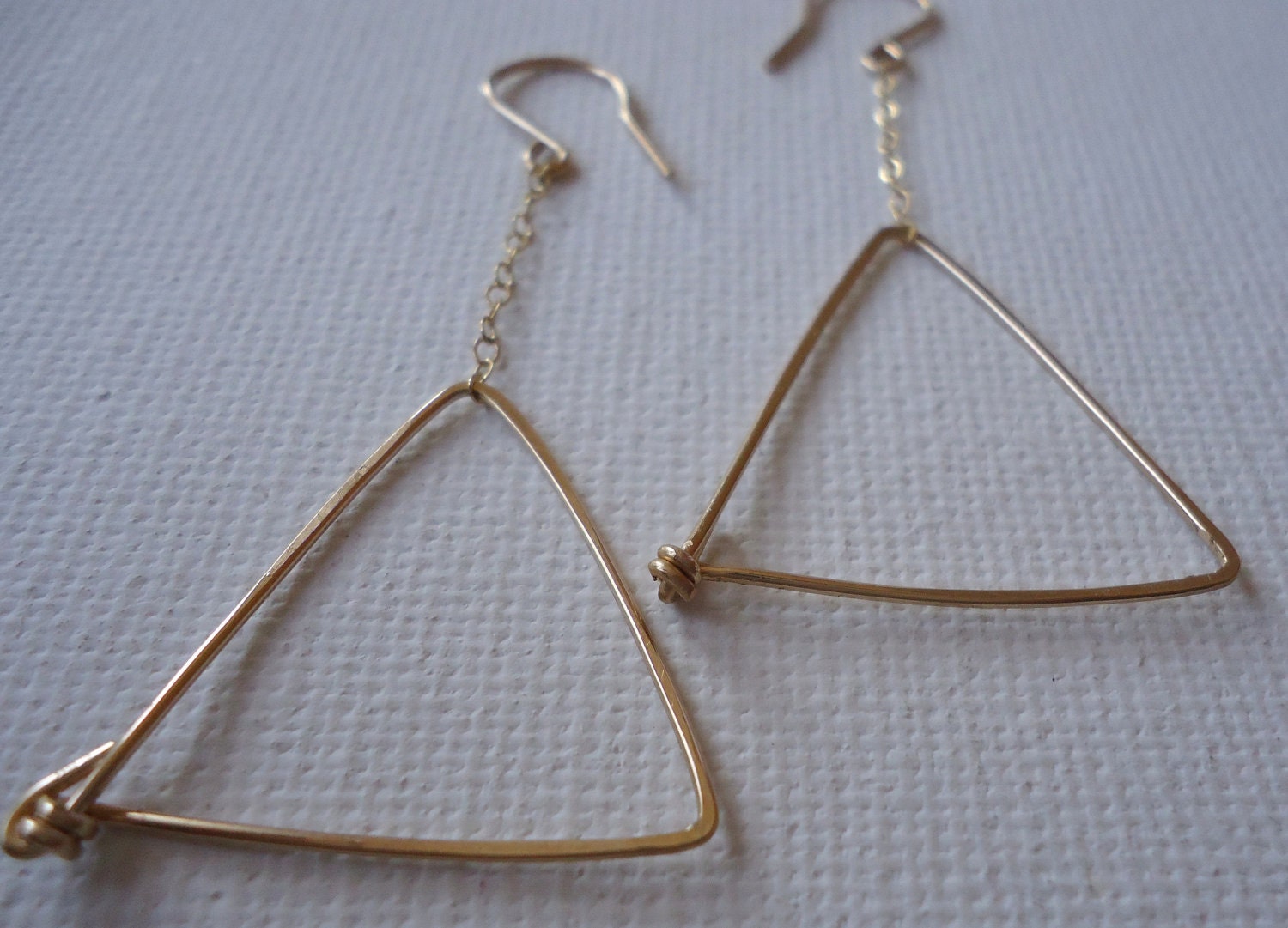 Triangle Dangle Earrings in 14 Karat Gold Filled