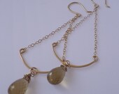 Whiskey Quartz Little Dipper Dangler Earrings in 14K Gold Filled