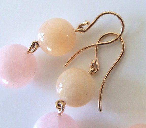 Pastel Beryl Morganite 18k Pink Gold Sunset Earrings
