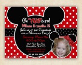 Mickey or Minnie Mouse - Birthday or Baby Shower Invitation - Printable 4x6 or 5x7