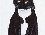 Custom Cat Portrait Example 1, Cat or Dog, 8.5x11 Print or 4 - 5x7 Cards