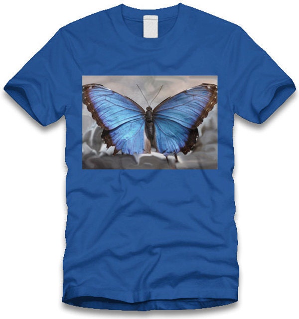 Blue Morpho Butterfly Nature Photo T-shirt