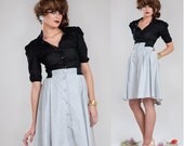 Miss Laurie Organic cotton pinstripe full skirt - Simone's Rose Spring 2012 collection - XS, S, M, L, XL