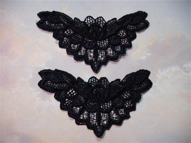 Dress It Up -  Vintage Black Appliques - Collar - 1 Set (9)