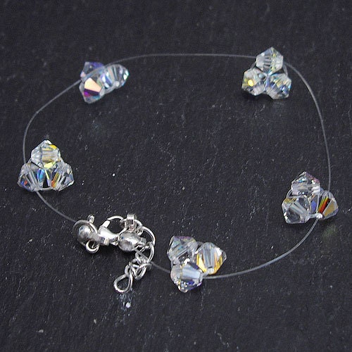 Wedding Bracelet - Floating Swarovski Crystals Bridal/Bridesmaids