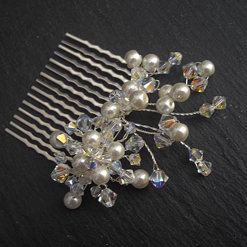 Pearl and Crystal Bridal Hair Comb