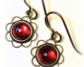 Dragons Breath Earrings - Mexican Opal Jewelry - Fire Opal Light Bursts Fashion Jewelry