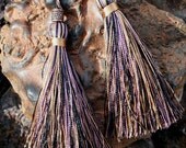 TASSEL EARRINGS - Purple/Gold/Black
