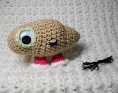 MARCEL THE SHELL.........with shoes.  Crocheted stuffie.