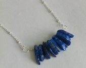 Blue Lapis Lazuli Wire Wrapped Silver Necklace