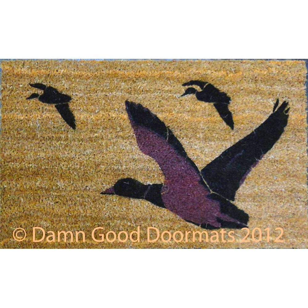 Ducks in flight doormat , flying migration