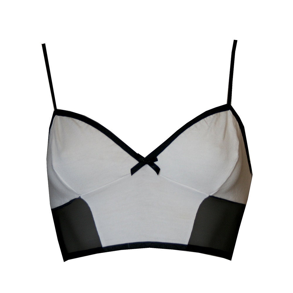 White Bamboo Jersey 'Babette' Cropped Cami