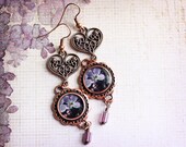 20% OFF Sale Vintage Inspired Jewelry Photo Earrings - Budding Lilacs - original fine art photo