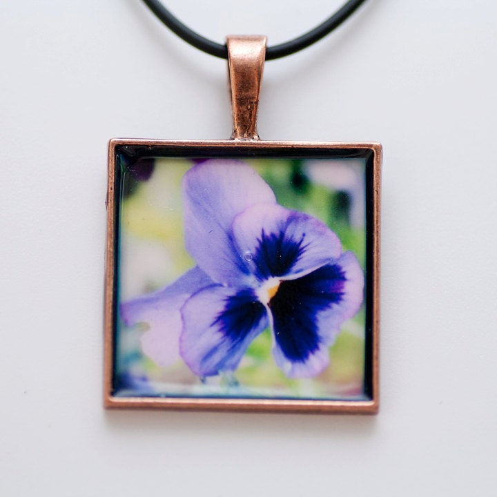 Mothers Day Purple Flower Photo Pendant - READY TO SHIP - Fine Art Photography