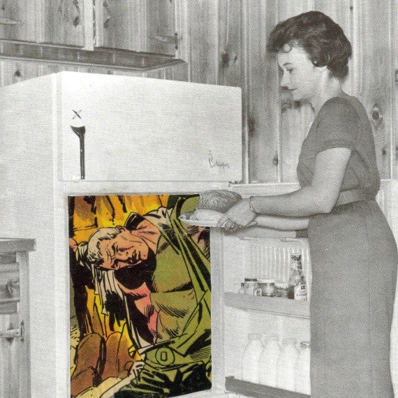 1950s Kitchen Strange Retro Housewife Weird Collage Art