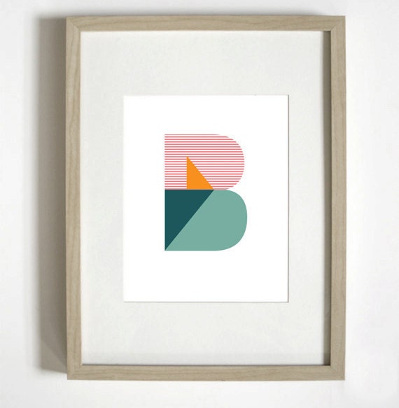 Typographic Poster Geometric "B"