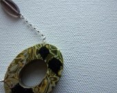 Medium Leaf Print Necklace - green and gold