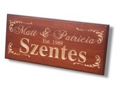 Vintage Style Sign, Personalized Wedding Sign, 9 x 23 ss
