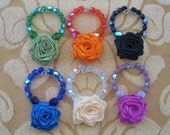 Wine Charms, Set of 6, Rose Ribbon, Hostess Gift, Wine Party Favors