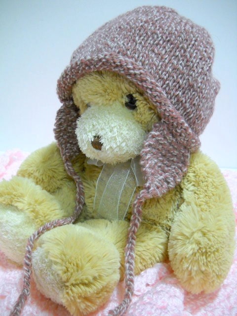 Baby Hat Hand Knit with Cozy Ear Flaps