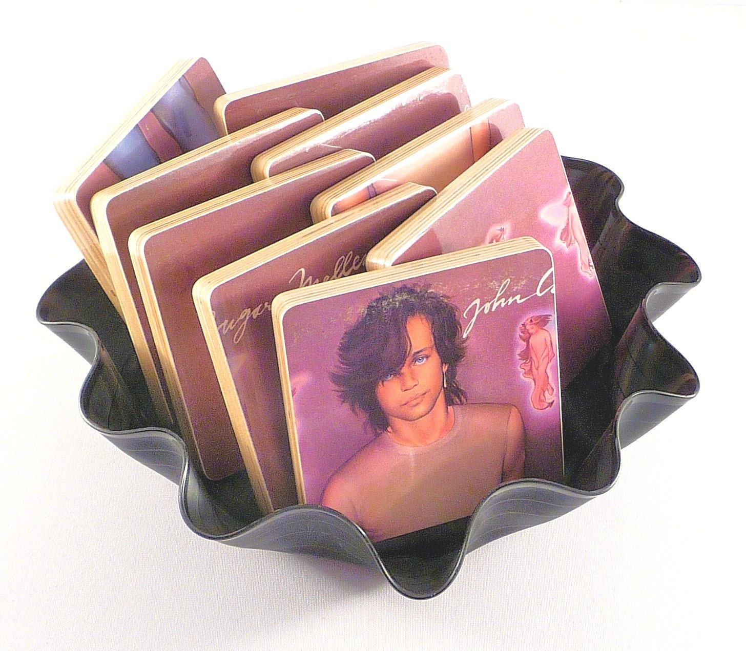 Coasters with basket from JOHN COUGAR MELLENCAMP Record Album