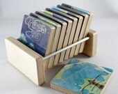 YES Handmade Record Album Coasters from the Fragile Album complete with with Modern Holder
