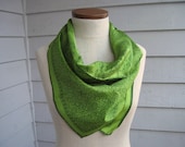 Free Shipping - Lime Green and Forest Green Paisley Bandana Poly Silk Scarf - 27" x 27"