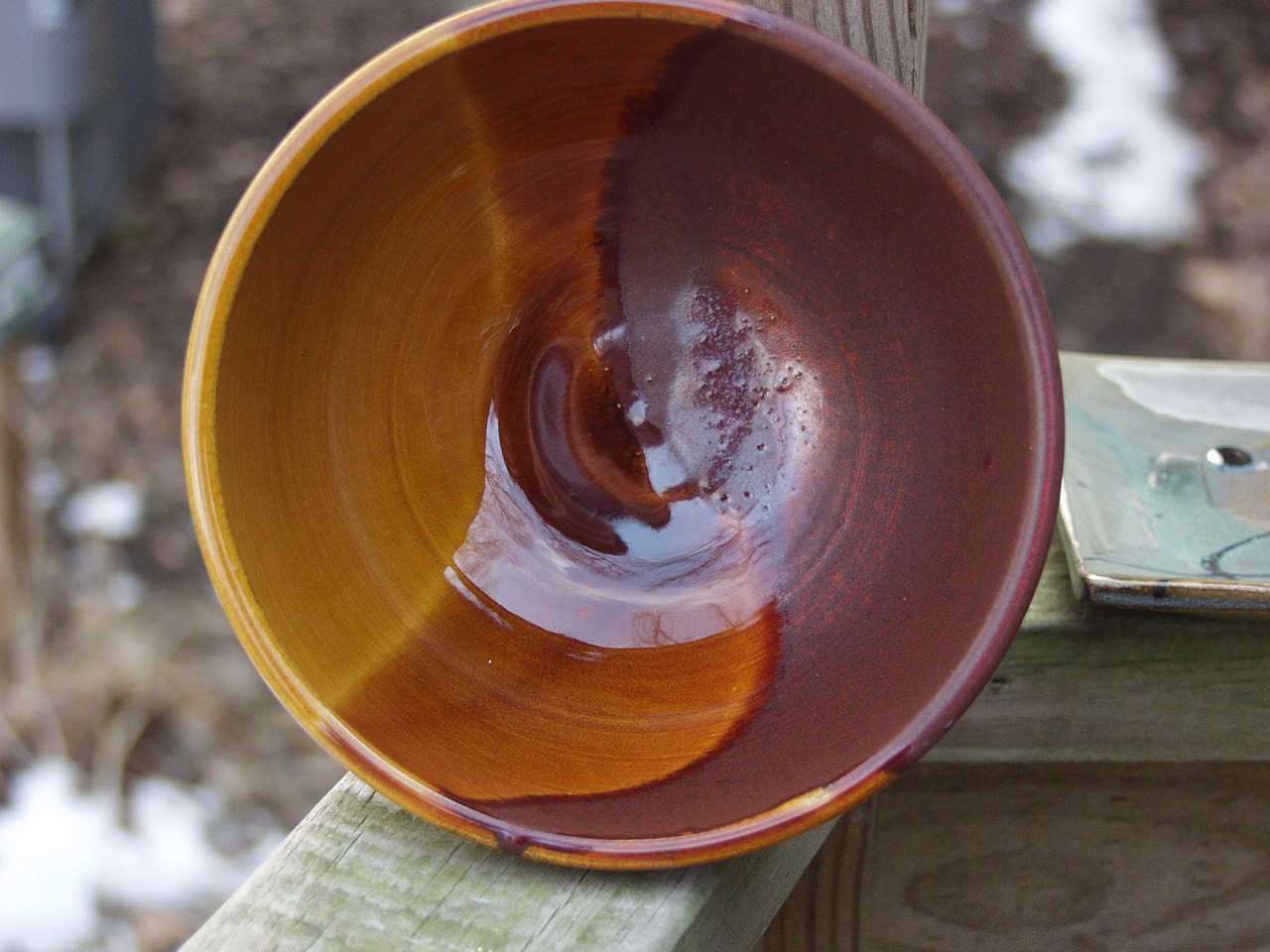 Medium Serving Bowl Salad Bowl Earthy Fireluster Amber