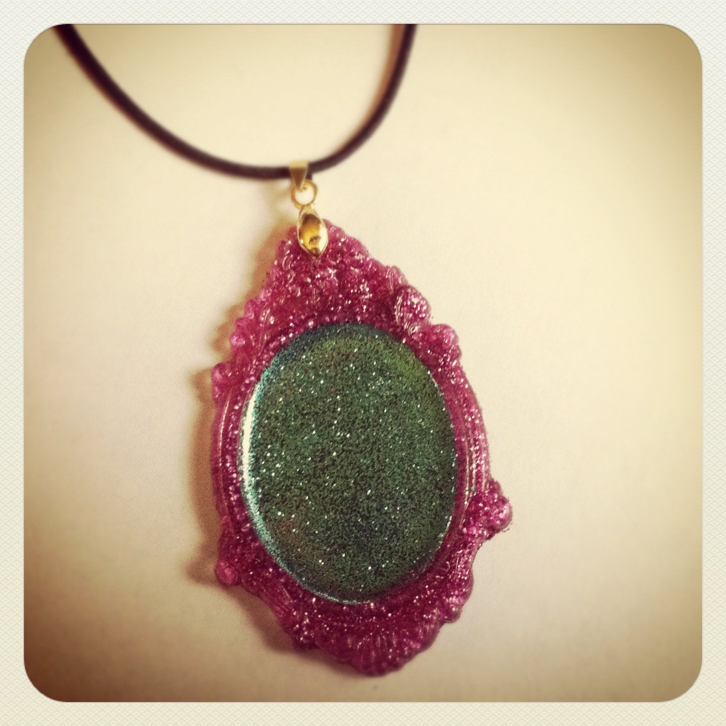 Resin Glitter Pendant, Custom Color & Design Necklace, You choose glitter colors and image.