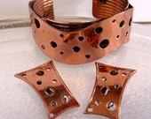 Renoir Swiss Cheese Bracelet & Earrings Demi Parure Set