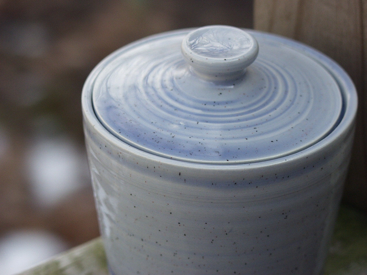Cute Lidded Jar Urn Blueberry